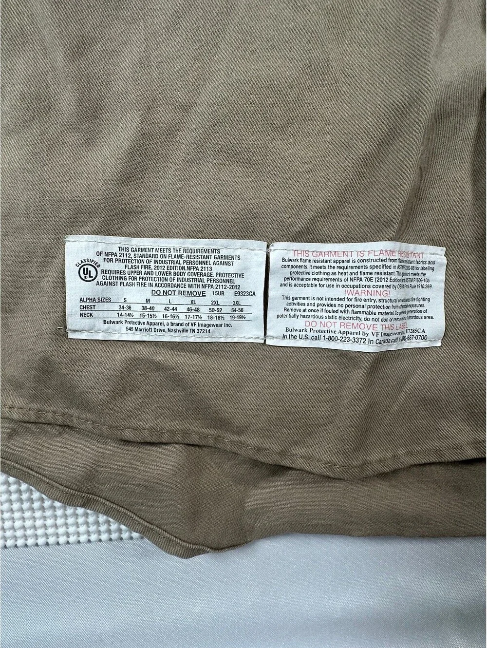 bulwark | Shirts | Bulwark Fr Excel Fr Flame Resistant Work Shirt Khaki ...